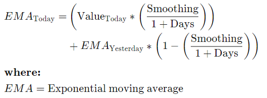 exponential moving average ema formula